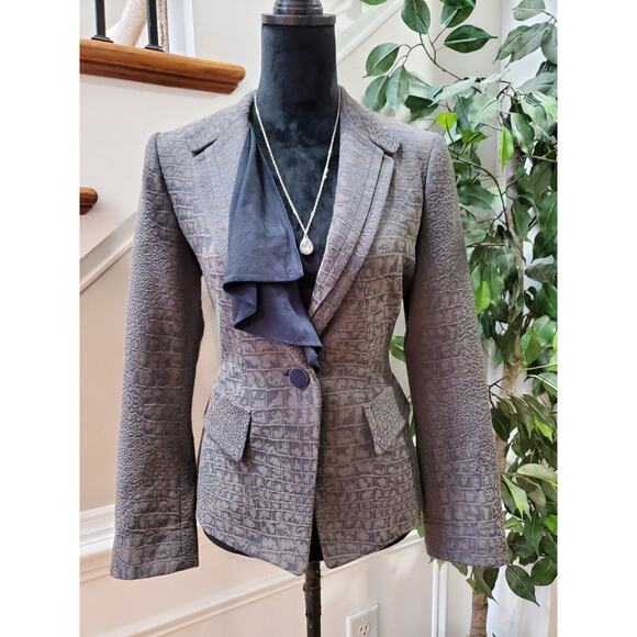 Thee Jackets & Blazers - Thee Women's Gray Polyester Long Sleeve Single Breasted Casual Jacket Blazer M
